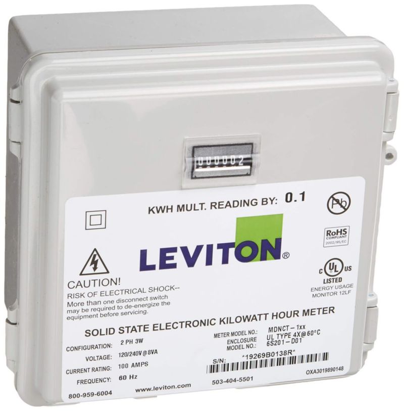 Medidor Leviton 100A 2P3W 120/240V con CTs