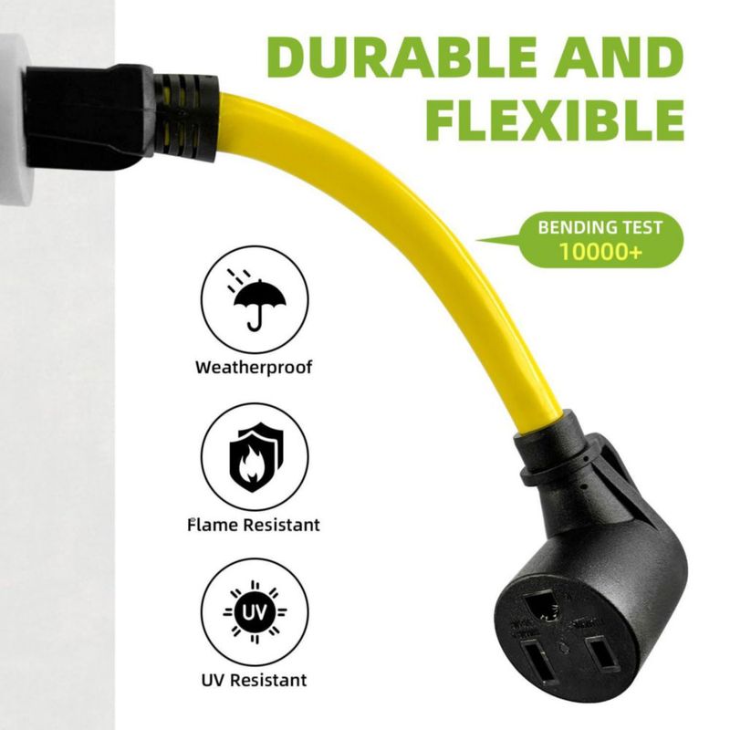Cable de alimentación Portvoi 30 cm 50 A NEMA 5-15P a 6-50R