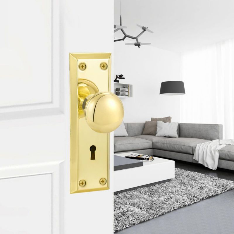 Cerradura de mortaja newliplace pack de 3 en acabado dorado 35‑45 mm
