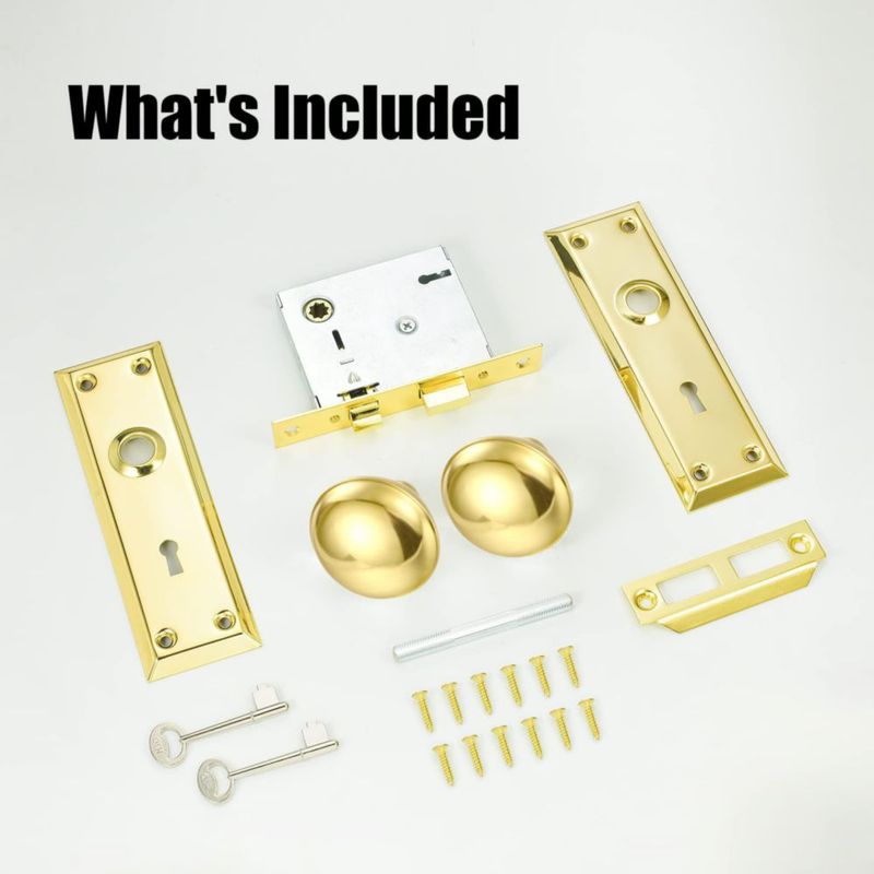 Cerradura de mortaja newliplace pack de 3 en acabado dorado 35‑45 mm