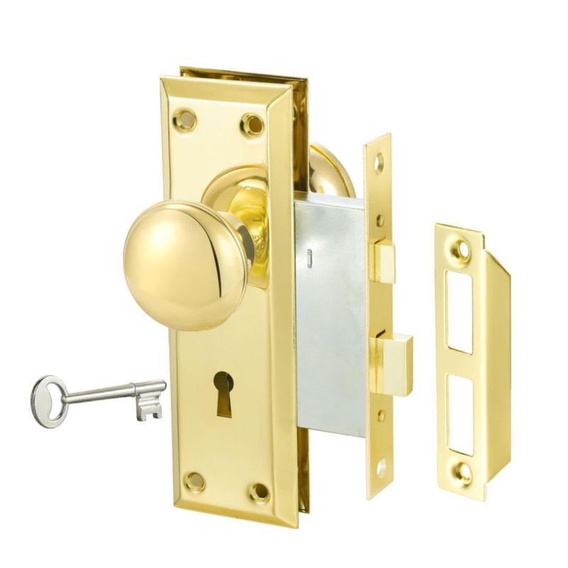 Cerradura de mortaja newliplace pack de 3 en acabado dorado 35‑45 mm