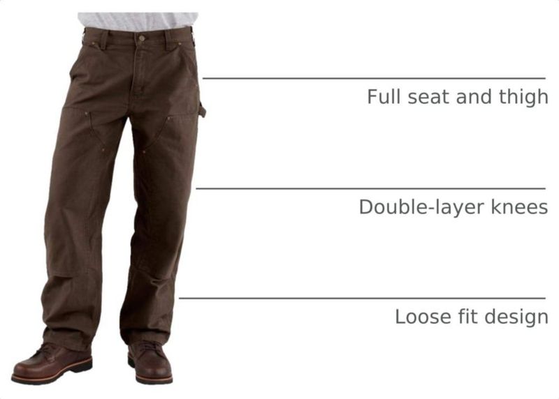 PANTALONES Carhartt W31xL30 Marrón Oscuro Duck Doble Frente