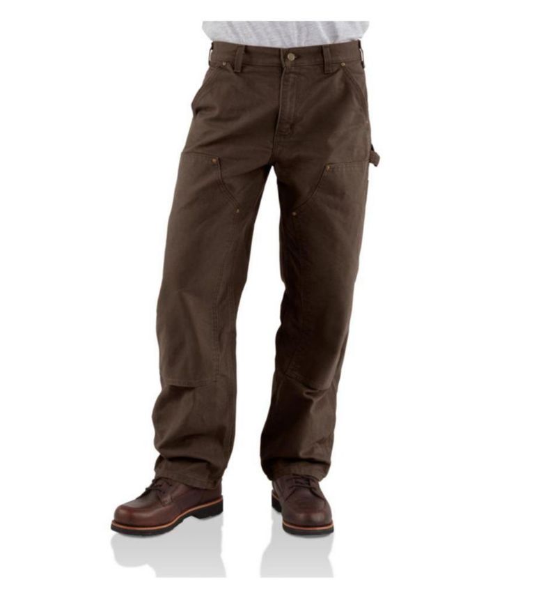 PANTALONES Carhartt W31xL30 Marrón Oscuro Duck Doble Frente