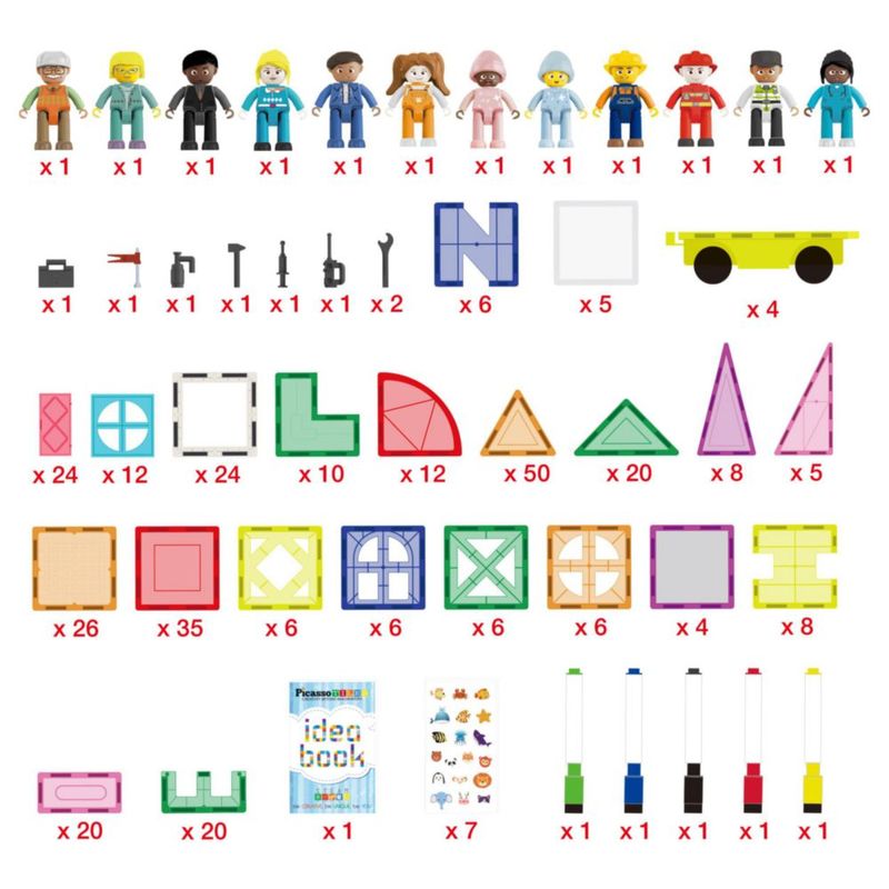 Bloques de Construcción PicassoTiles 350 piezas – Set de Aprendizaje STEM