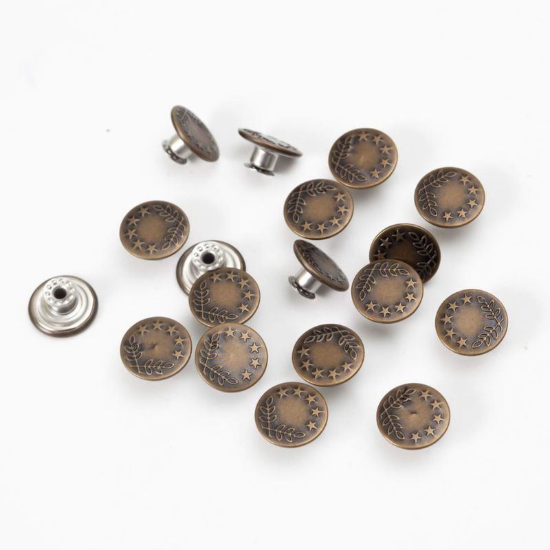 Kit de reparación de botones a presión de metal MASONEE 17 cm para pantalones y jeans