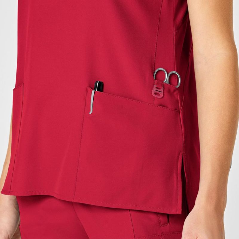 Blusa de Uniforme WINK W123 Cuello en V Roja Talla M