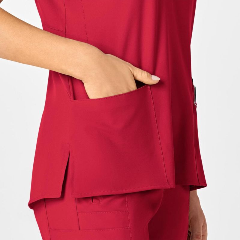 Blusa de Uniforme WINK W123 Cuello en V Roja Talla M