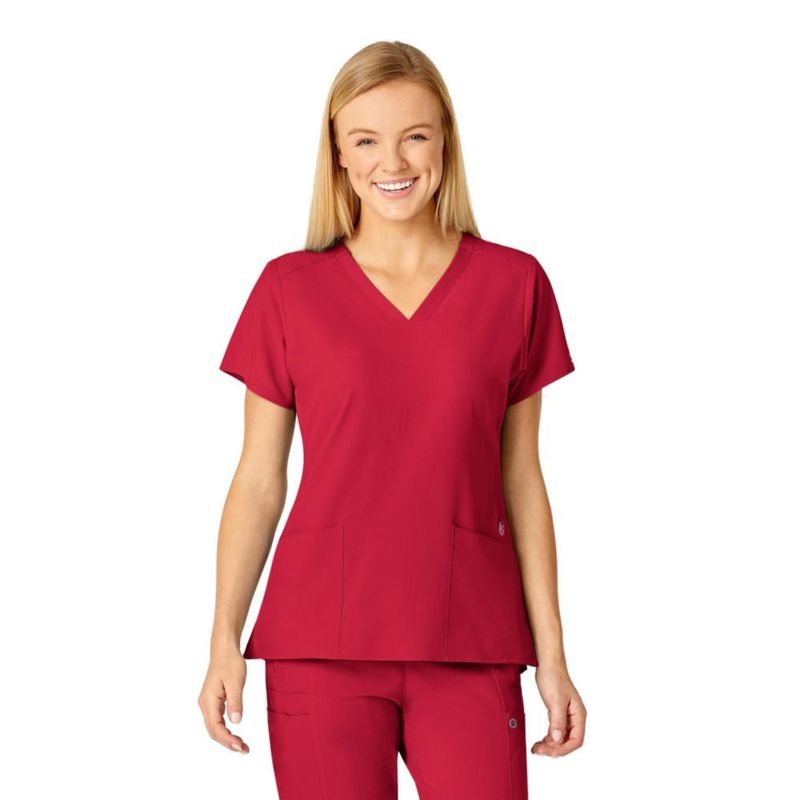 Blusa de Uniforme WINK W123 Cuello en V Roja Talla M
