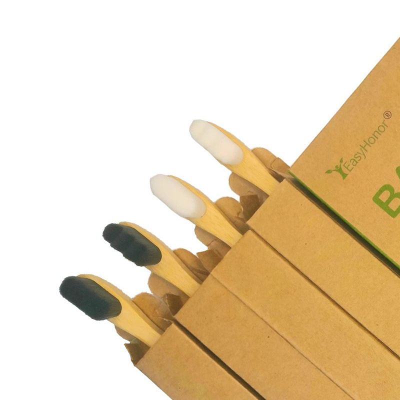 Cepillo de dientes EasyHonor de bambú – Pack de 4 ultra suave