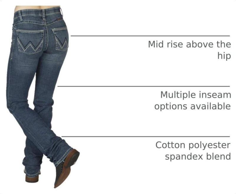 Pantalón vaquero femenino Wrangler Willow de talle medio y corte boot