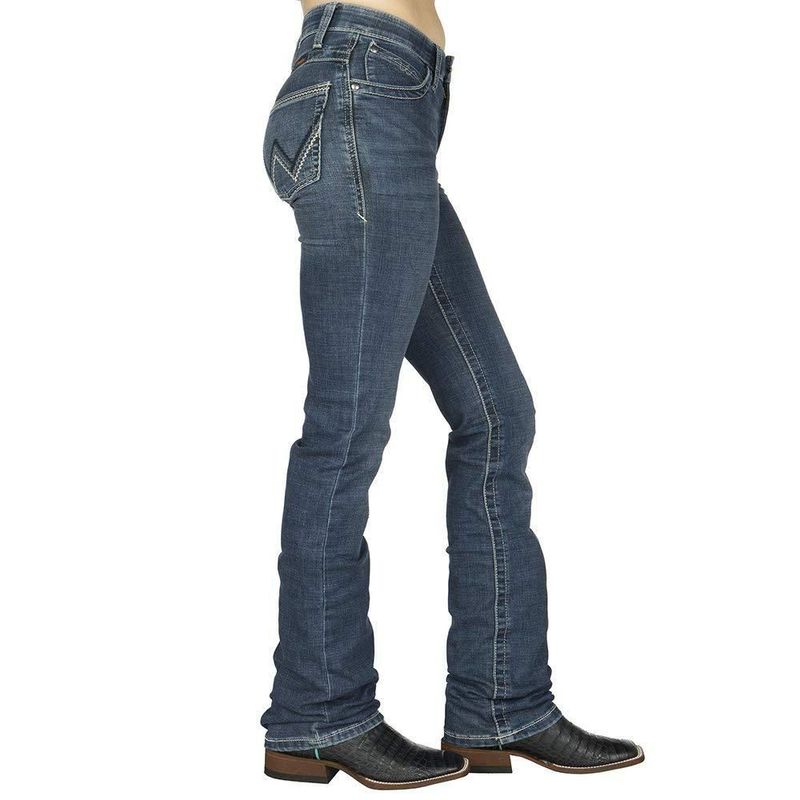 Pantalón vaquero femenino Wrangler Willow de talle medio y corte boot