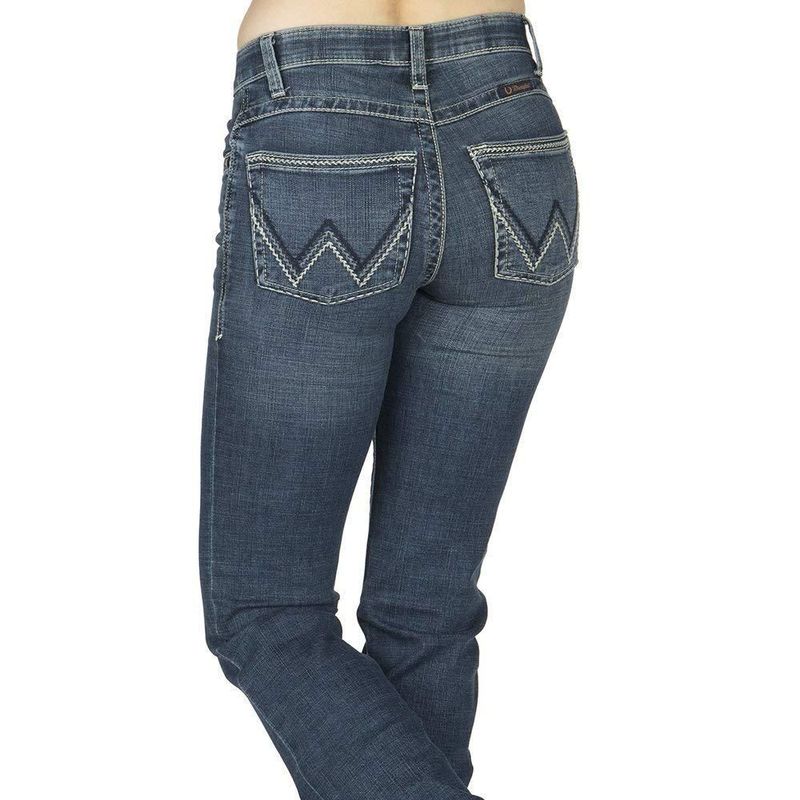 Pantalón vaquero femenino Wrangler Willow de talle medio y corte boot