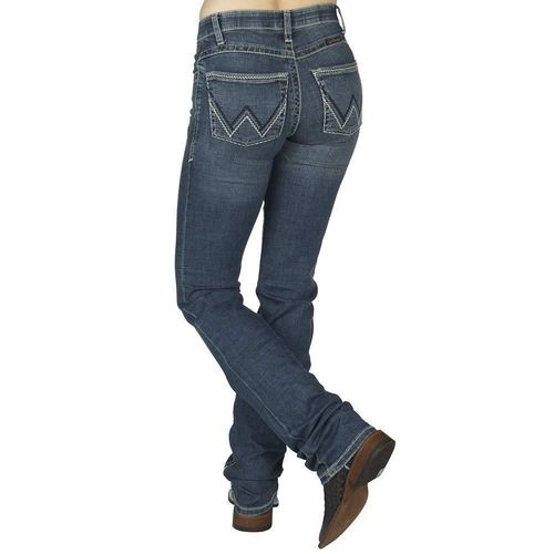 Pantalón vaquero femenino Wrangler Willow de talle medio y corte boot
