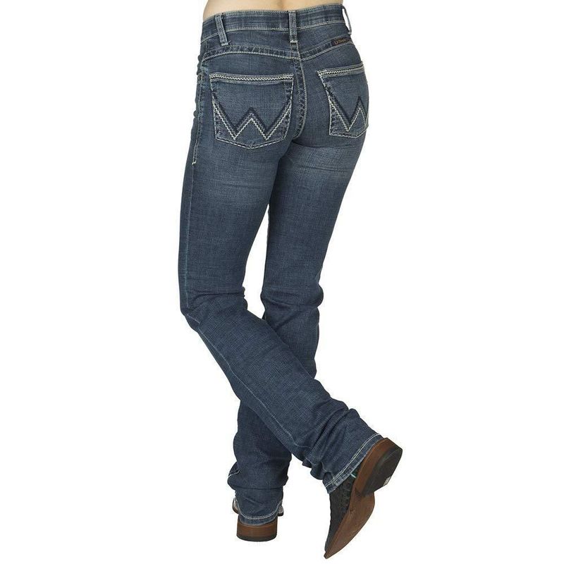 Pantalón vaquero femenino Wrangler Willow de talle medio y corte boot