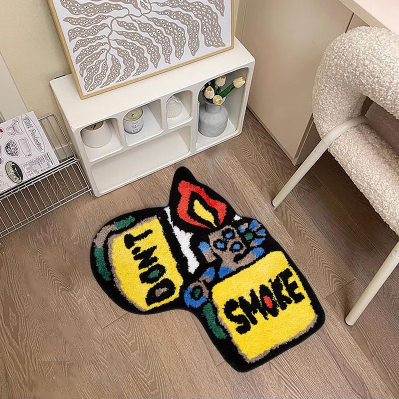 Alfombra LAKEA 70x57 cm Amarilla con Diseño de Encendedor Estético