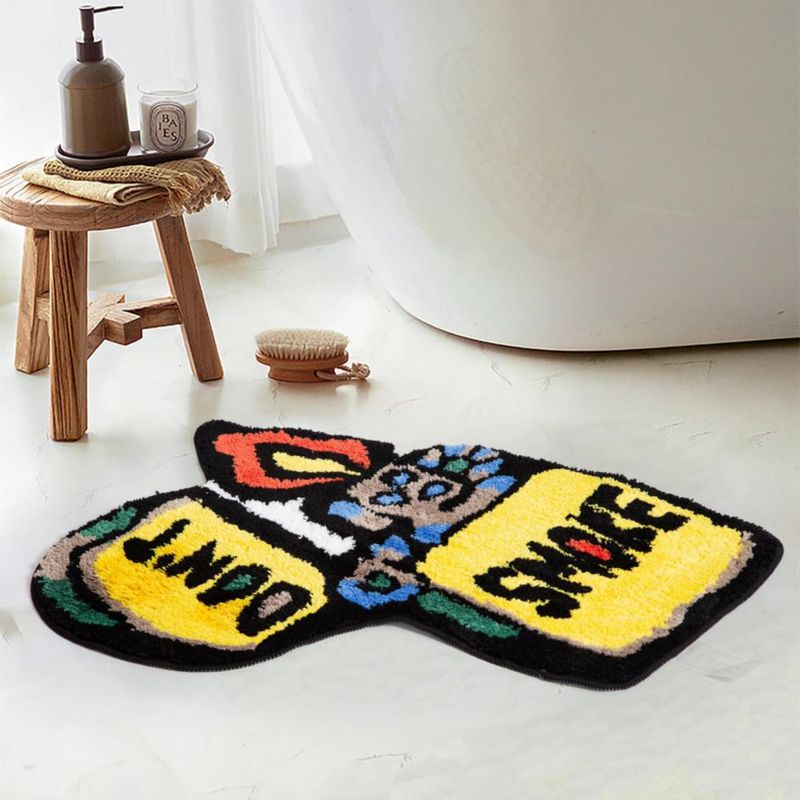 Alfombra LAKEA 70x57 cm Amarilla con Diseño de Encendedor Estético