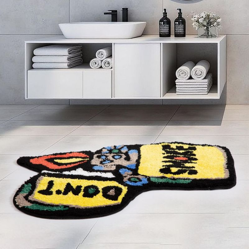 Alfombra LAKEA 70x57 cm Amarilla con Diseño de Encendedor Estético