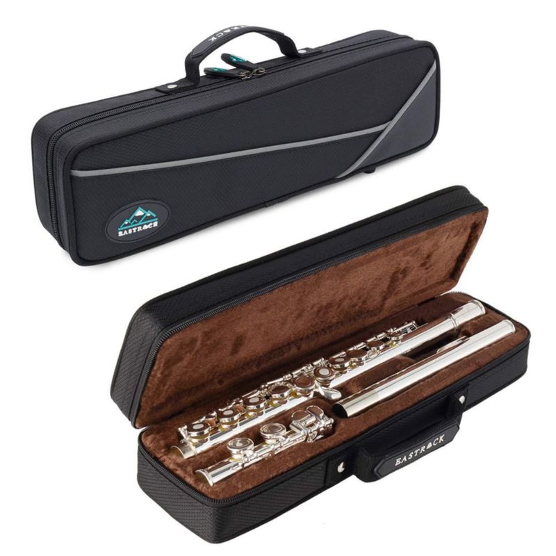 Flauta EASTROCK C de 16 llaves plateada con estuche (Kit)