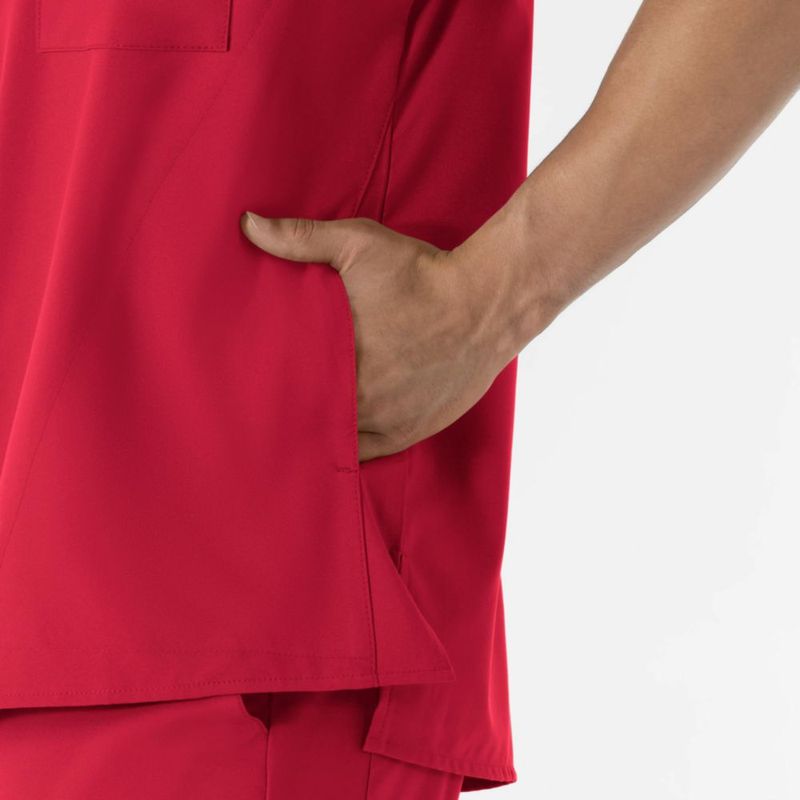Top de Scrub WINK W123 Cuello en V Rojo Talla XL