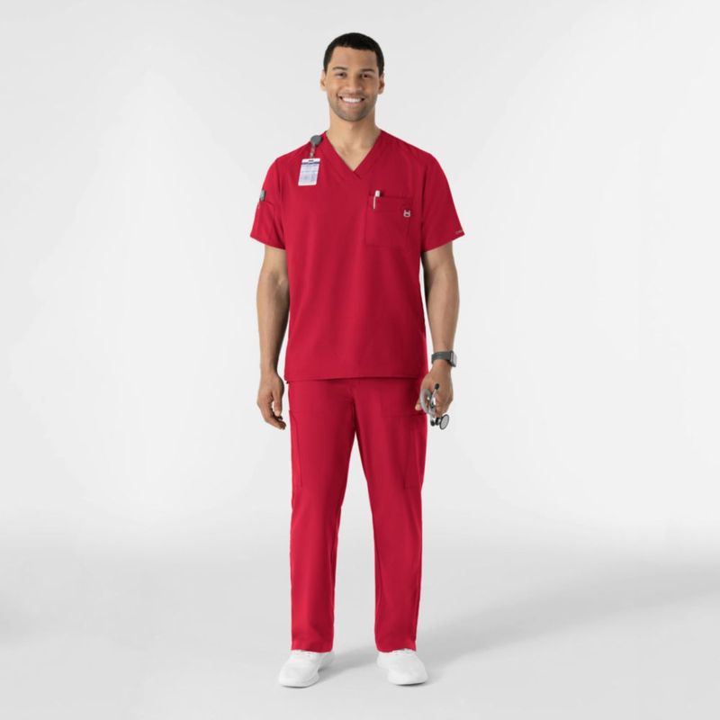 Top de Scrub WINK W123 Cuello en V Rojo Talla XL