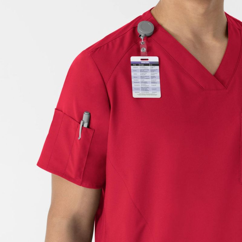 Top de Scrub WINK W123 Cuello en V Rojo Talla XL