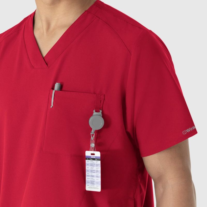 Top de Scrub WINK W123 Cuello en V Rojo Talla XL