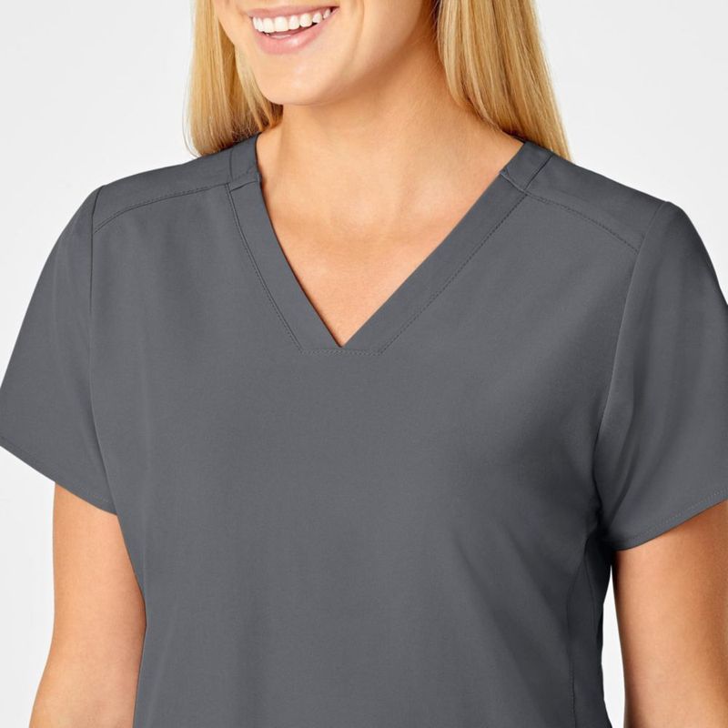 Top de Scrubs WINK W123 Cuello en V Peltre - Talla M