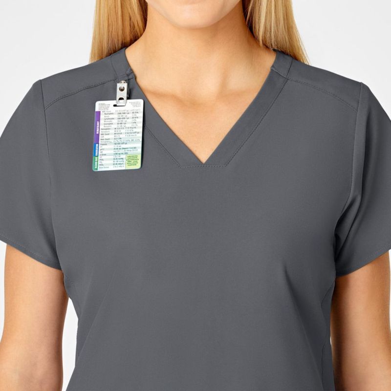Top de Scrubs WINK W123 Cuello en V Peltre - Talla M