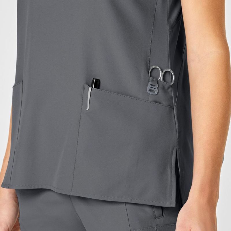 Top de Scrubs WINK W123 Cuello en V Peltre - Talla M