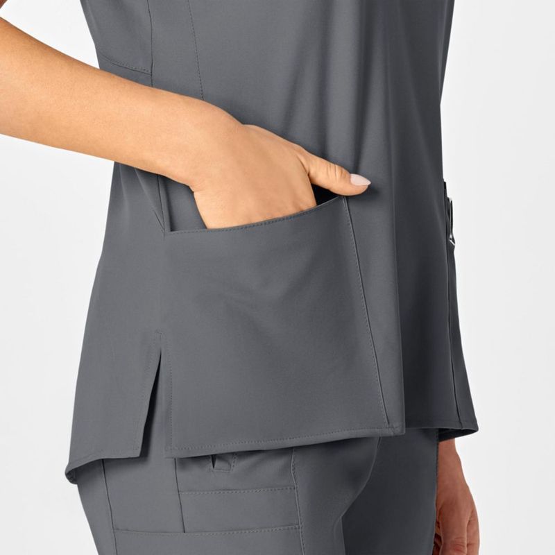 Top de Scrubs WINK W123 Cuello en V Peltre - Talla M