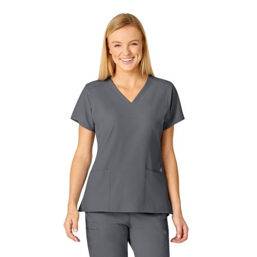 Top de Scrubs WINK W123 Cuello en V Peltre - Talla M