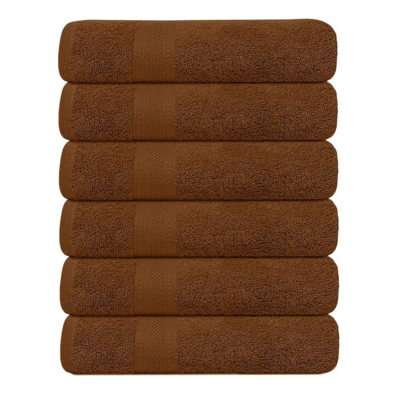 Juego de 6 toallas KAHAF COLLECTION 68 × 137 cm color marrón