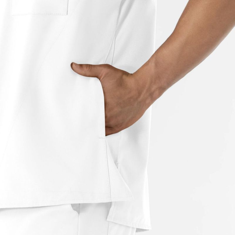 Top de Scrub WINK Cuello en V 6 Bolsillos Blanco 5X-Large