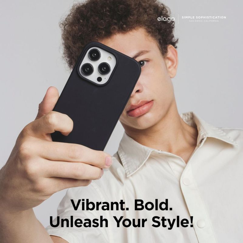 Funda de silicona negra para iPhone 15 Pro Max – elago
