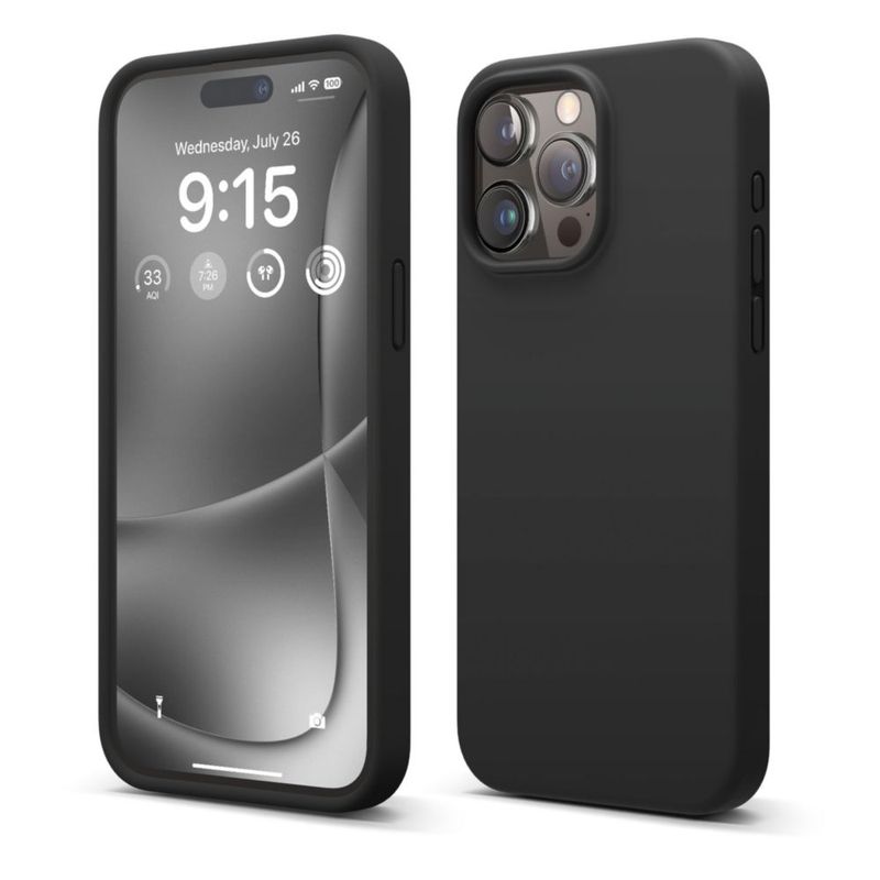 Funda de silicona negra para iPhone 15 Pro Max – elago