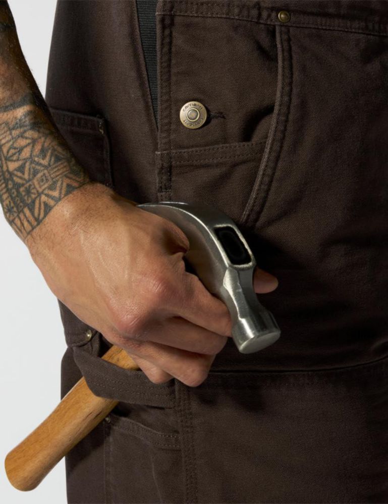 Overol Carhartt Grande Marrón Oscuro con Aislamiento y Tela de Pato