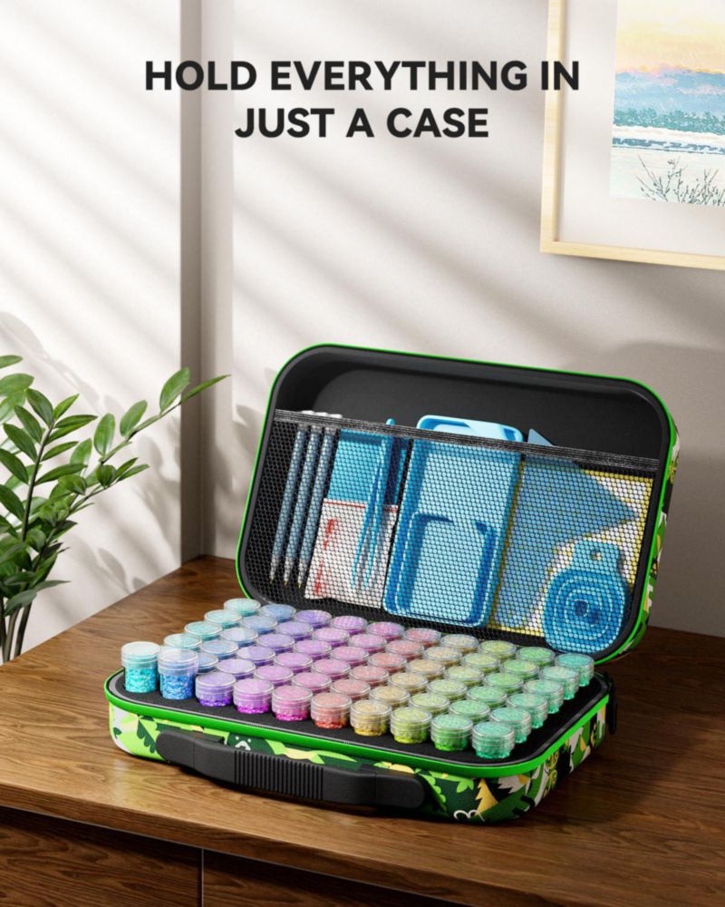 Caja de Almacenamiento ARTDOT 60 Compartimentos para Kits de Arte de Diamantes Portátil