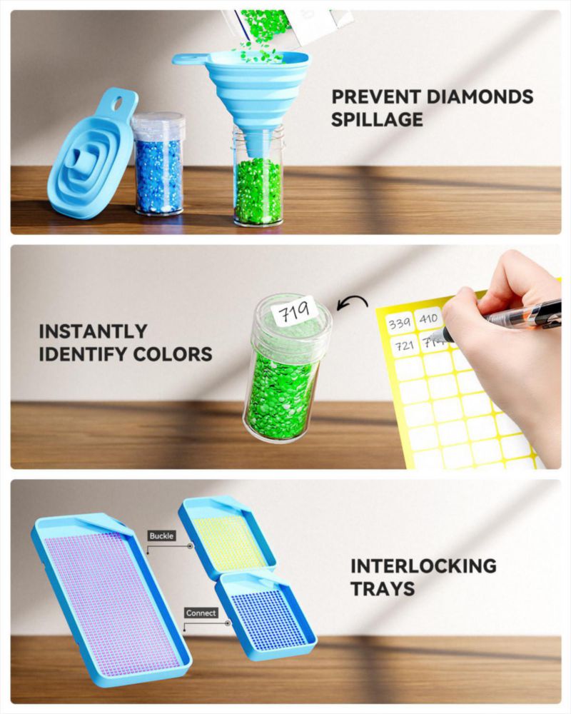 Caja de Almacenamiento ARTDOT 60 Compartimentos para Kits de Arte de Diamantes Portátil