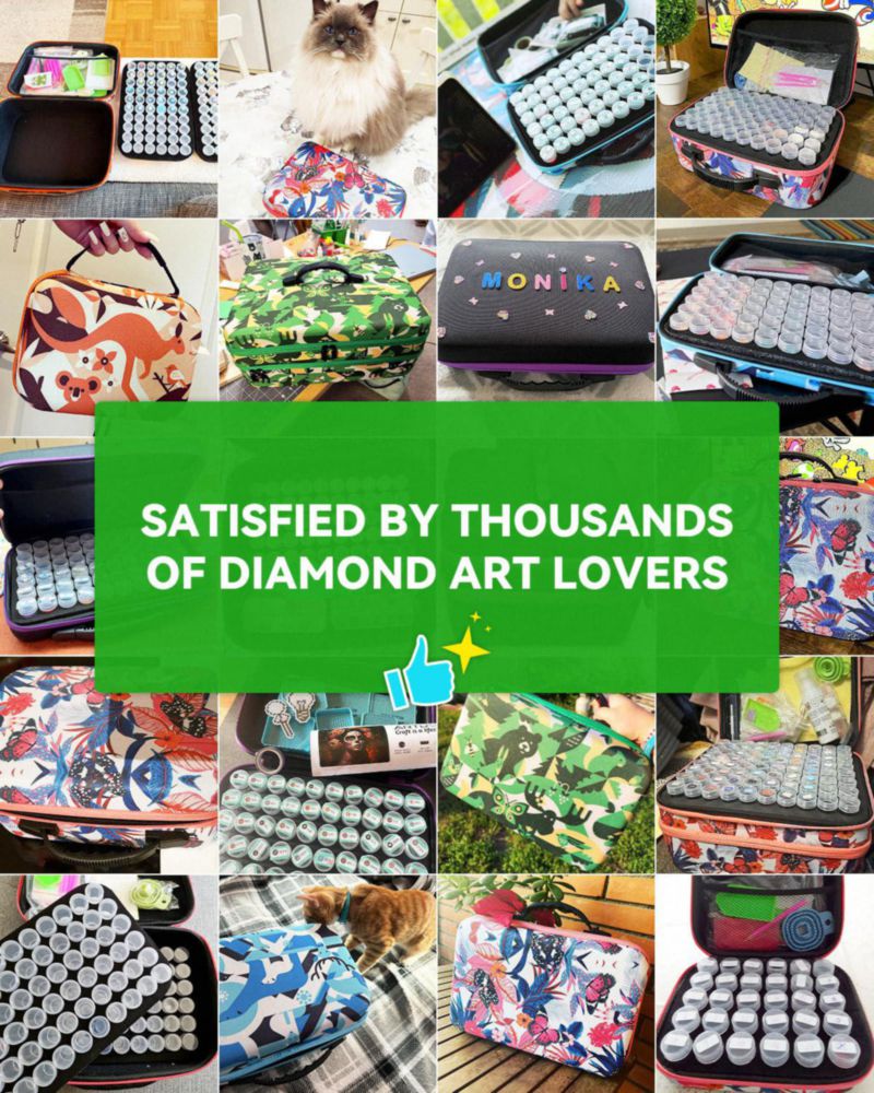 Caja de Almacenamiento ARTDOT 60 Compartimentos para Kits de Arte de Diamantes Portátil