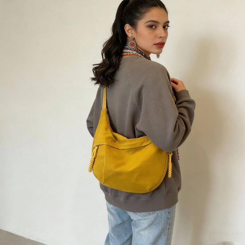 Bolso bandolera SURANXING 27 × 19 × 10 cm amarillo de gran capacidad