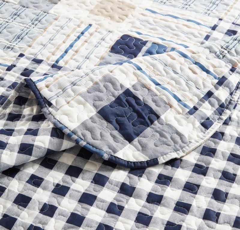 Juego de Edredón Brilliant Sunshine King reversible con Cuadros Azules