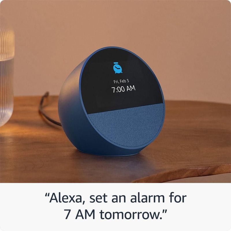 Reloj despertador inteligente Amazon Echo Spot 2024 con Alexa White