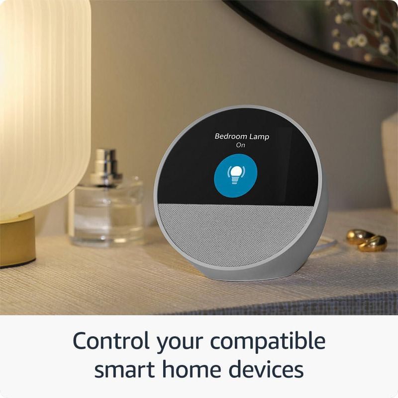 Reloj despertador inteligente Amazon Echo Spot 2024 con Alexa White