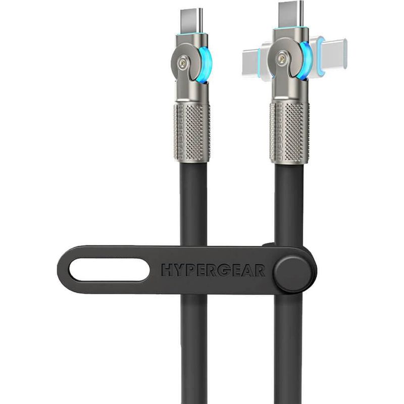 Cable USB‑C HyperGear 18 m 100 W Giratorio Negro