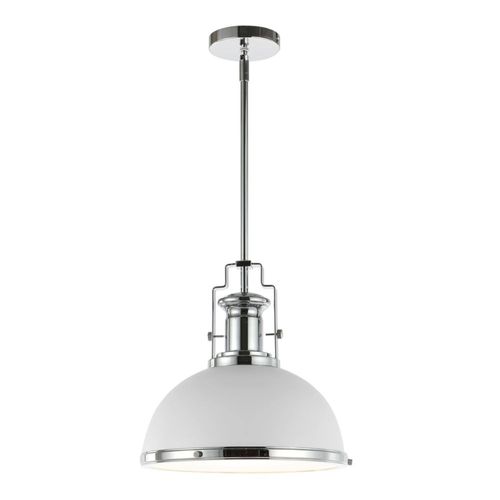 Lámpara colgante industrial JONATHAN Y 33 cm blanco/cromo