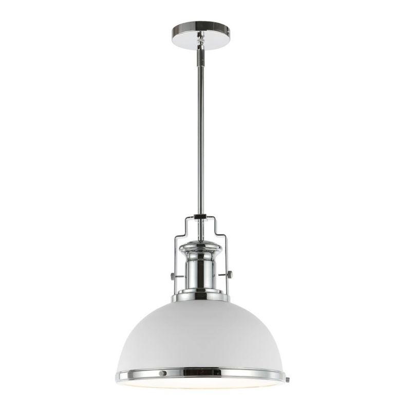Lámpara colgante industrial JONATHAN Y 33 cm blanco/cromo