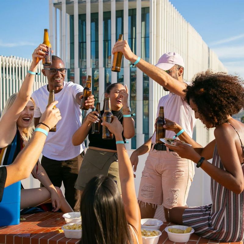 Pulsera desechable Comflora 35 cm Pack de 100 Verde Agua