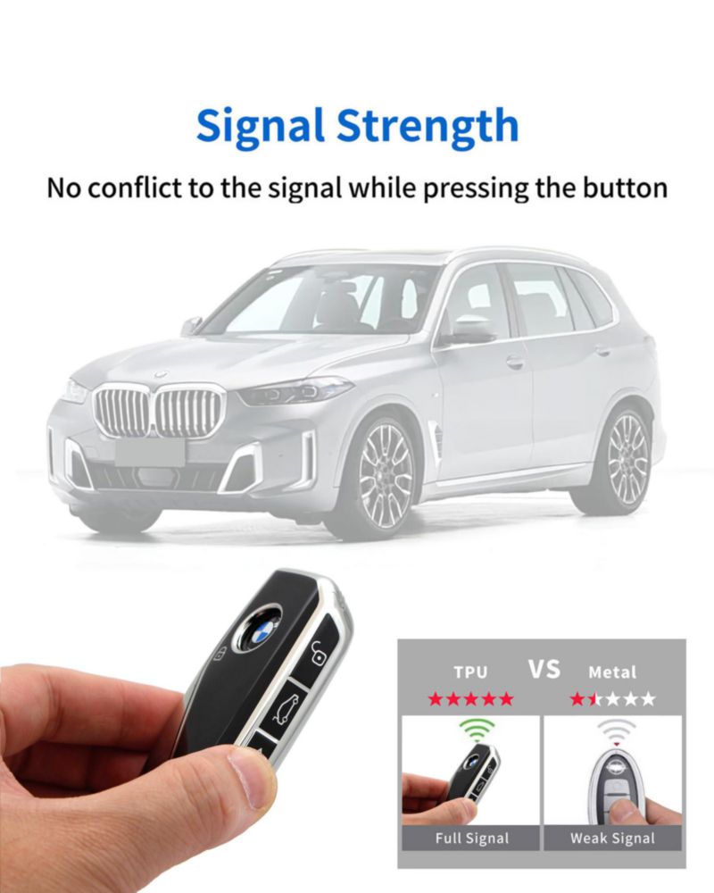 Set de funda negra para llave de coche BMW X5 con llavero HAOYOUMEI