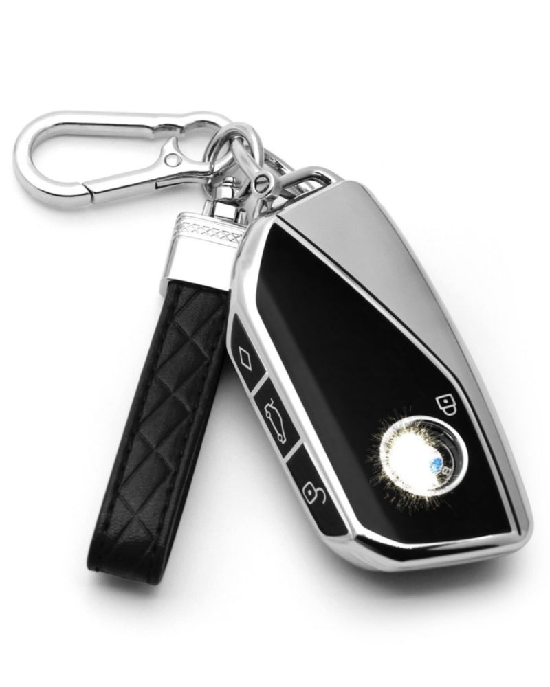 Set de funda negra para llave de coche BMW X5 con llavero HAOYOUMEI