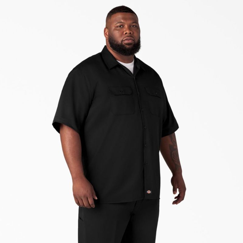 Camisa de trabajo Dickies negra de manga corta XT